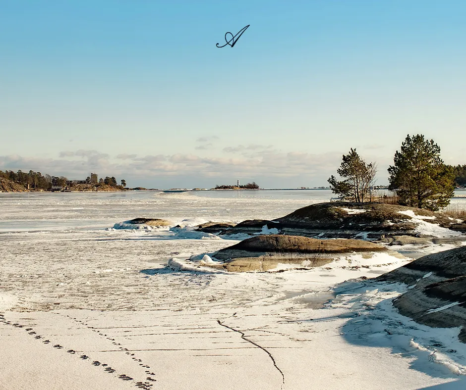 Arkösunds Hotell vinter skärgård